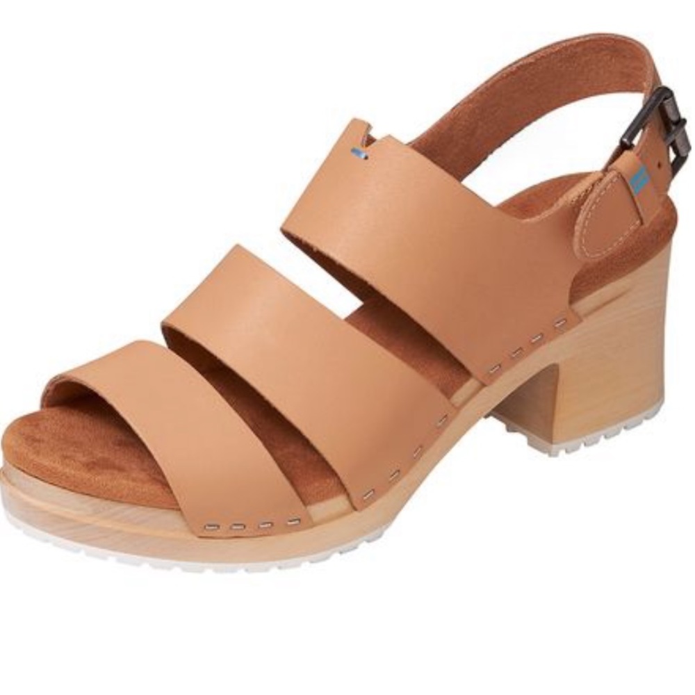 Toms Phoebe Slingback Clog Sandal in Honey Vegan Leather